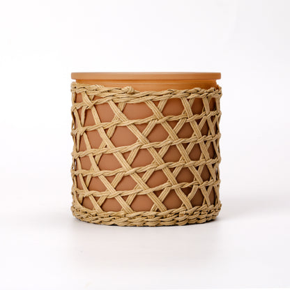 French Connection Woven Detail Luxury Candle 425g - Over 55 hours burn time