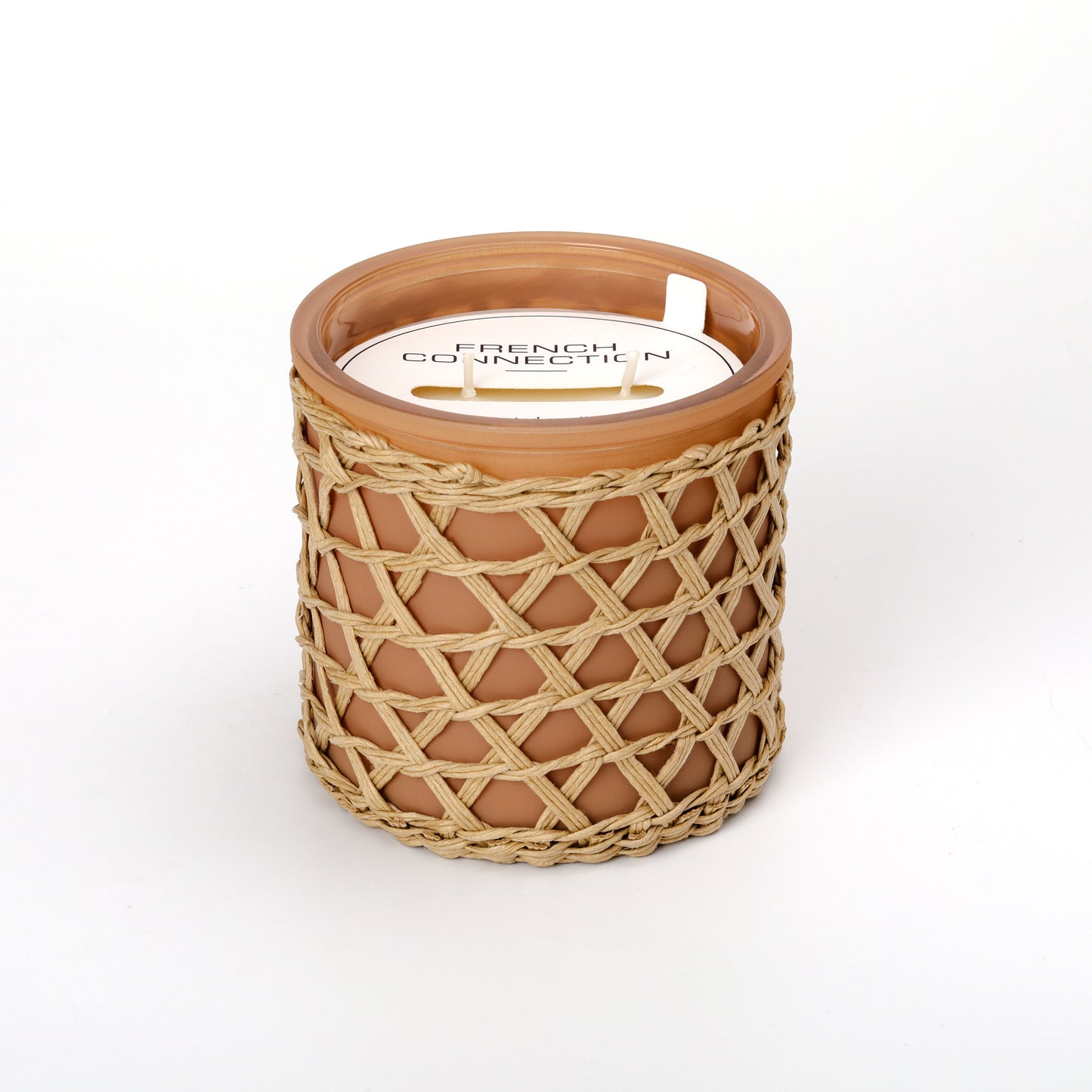 French Connection Woven Detail Luxury Candle 425g - Over 55 hours burn time