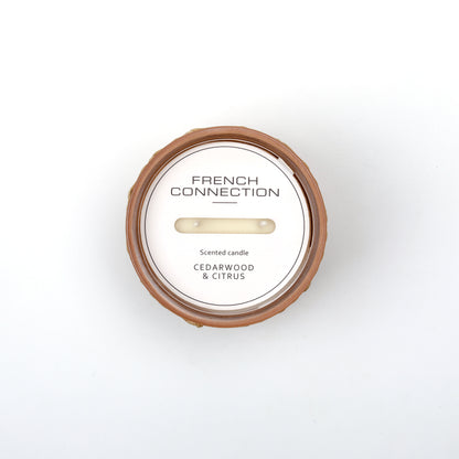 French Connection Woven Detail Luxury Candle 425g - Over 55 hours burn time