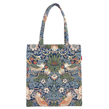 Signare Tapestry William Morris Strawberry Thief Blue Flat Bag and Wristlet