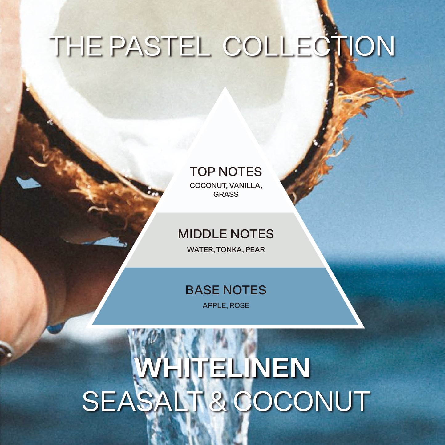 French Connection Pastel Range Linen White (Sea Salt & Coconut) 4-Wick Candle 1.46kg
