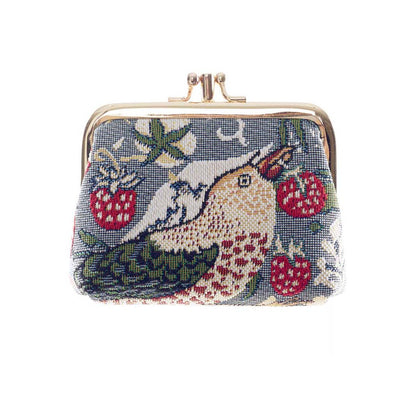 Signare Tapestry William Morris Strawberry Thief Grey Glasses Case with Purse