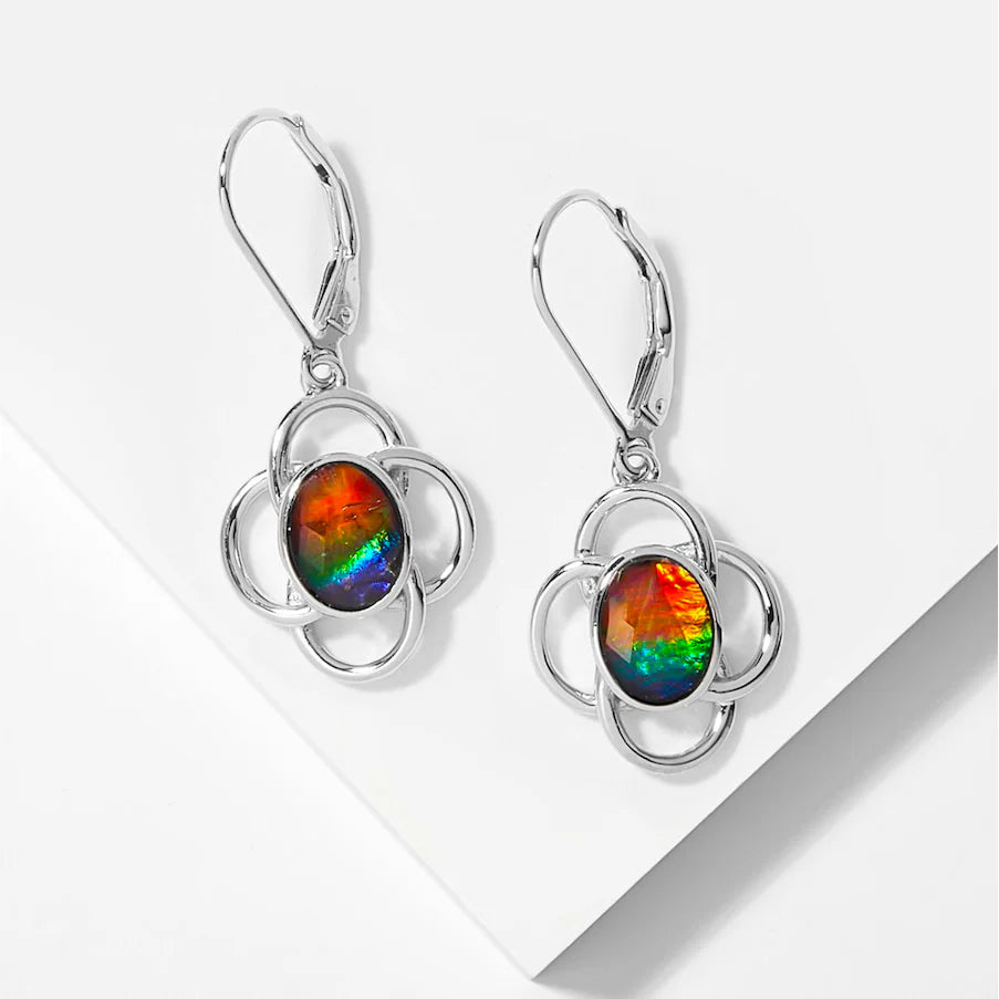Canadian Ammolite Gems by Kenneth Bradley 'Fleur' Earrings