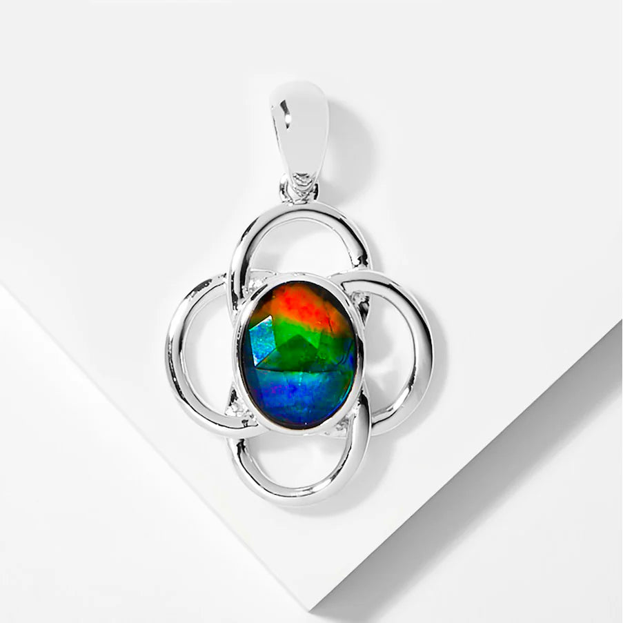 Canadian Ammolite Gems by Kenneth Bradley 'Fleur' Pendant