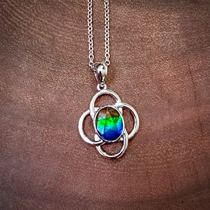 Canadian Ammolite Gems by Kenneth Bradley 'Fleur' Pendant