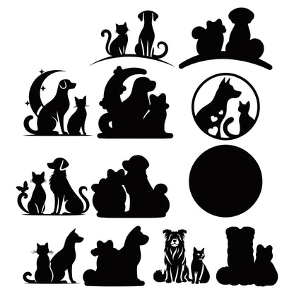 The Crafty Witches Furry Friends Silhouettes SVG Files