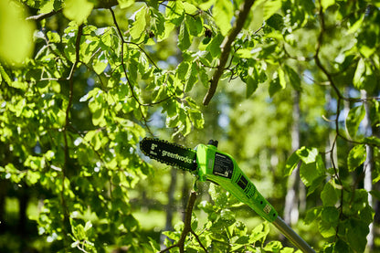 Greenworks 24V 20cm Cordless Pole Saw Kit – Battery & Charger – product detail or in-use view