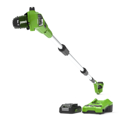 Greenworks 24V 20cm Cordless Pole Saw Kit – Battery & Charger – product kit