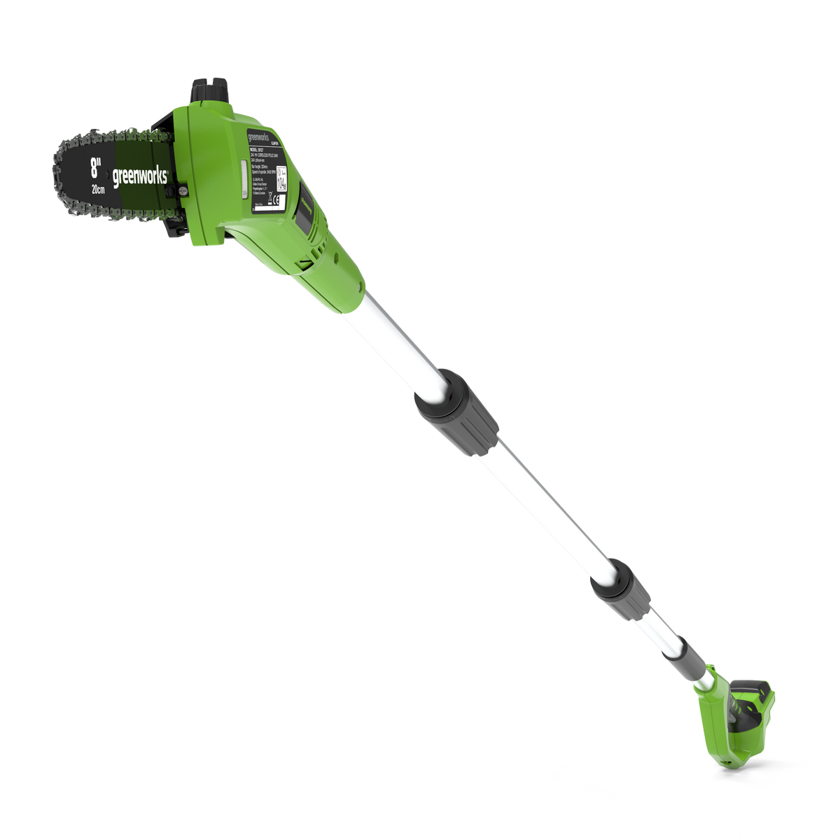 Greenworks 24V 20cm Cordless Pole Saw Kit – Battery & Charger – product detail or in-use view