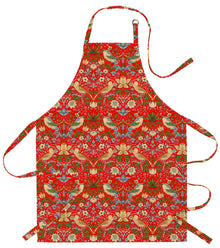 William Morris Gallery Acrylic Apron - Strawberry Thief Red