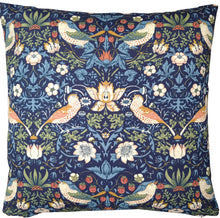 William Morris Gallery Filled Cushion 45cm - Strawberry Thief Navy