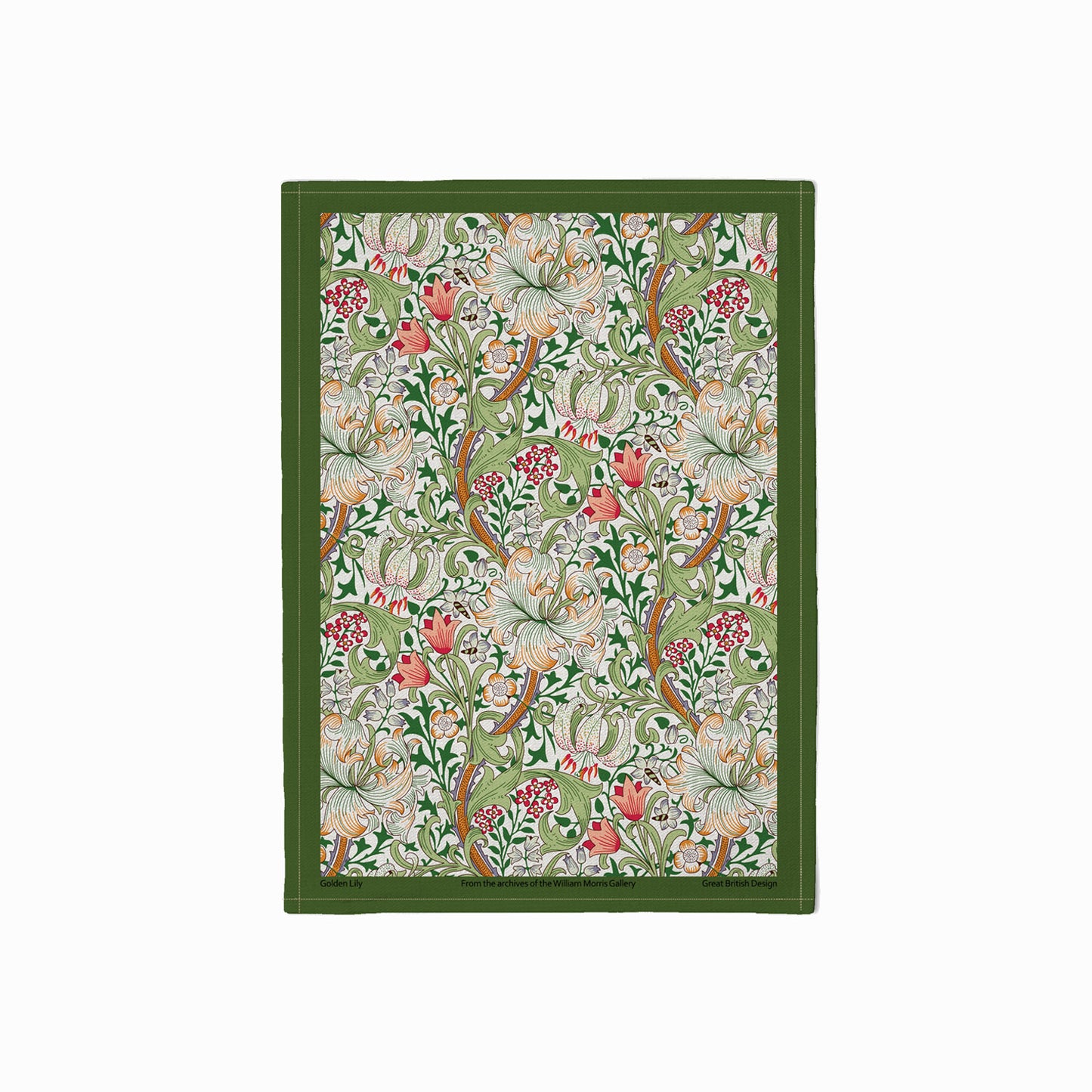 William Morris Gallery Kitchen Set - Single Oven Glove, Pot Holder & Tea Towel - Golden Lily