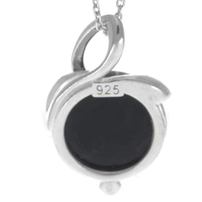 925 Sterling Silver & Genuine Baltic Amber Modern Pendant on 18" Chain