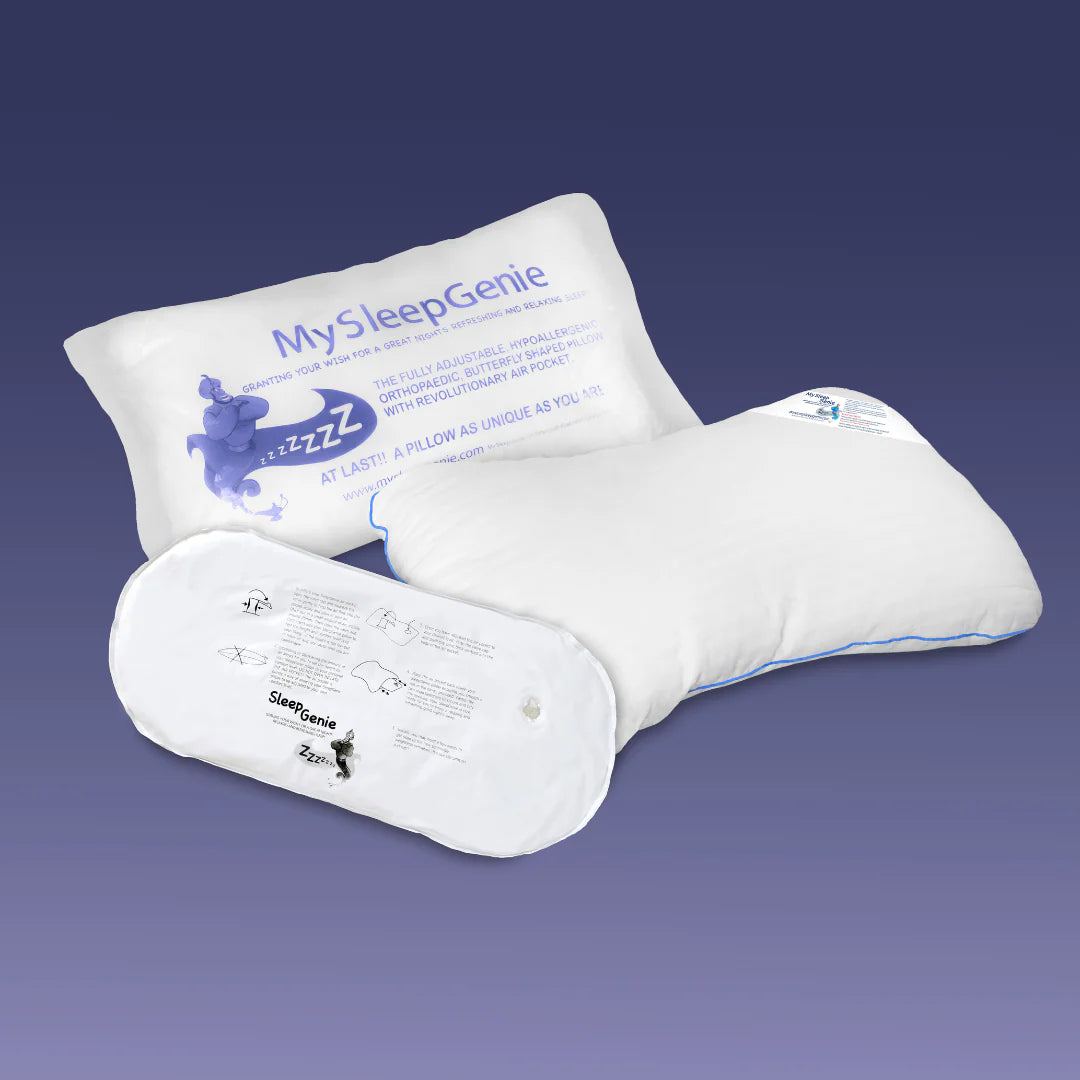 Sleep Genie Orthopaedic Pillow with Air Pocket and Specially Shaped Egyptian Cotton Pillowcase