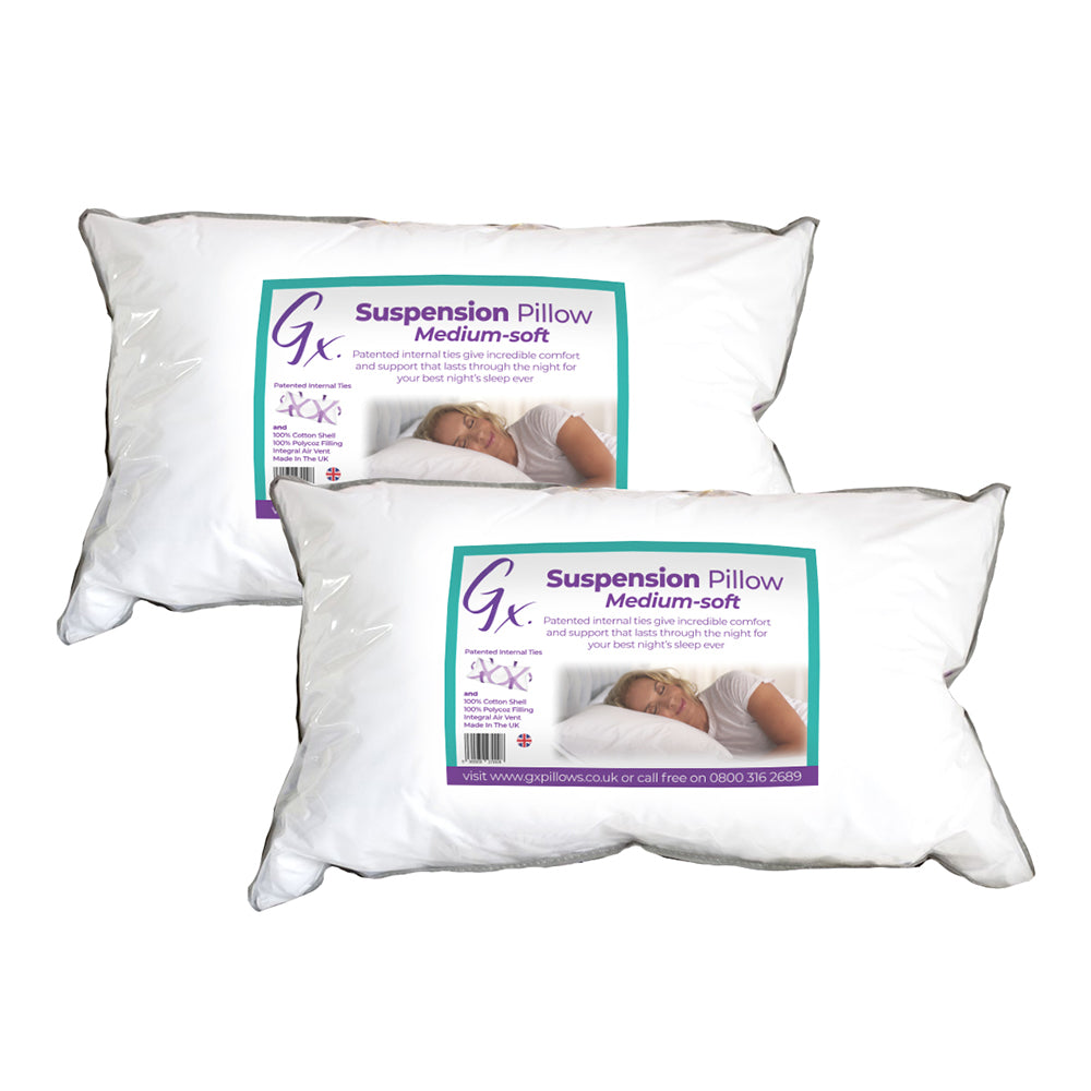 TwoGX suspension pillows with packaging on a white background
