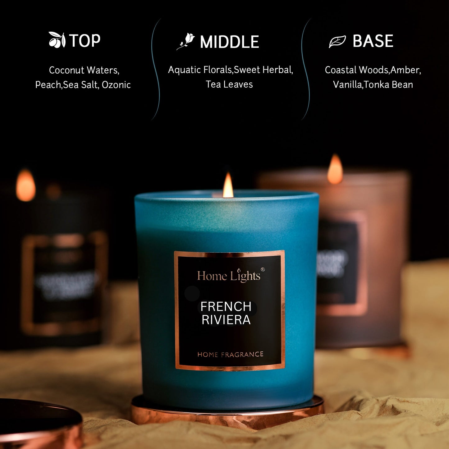 Home Lights Natural Soy Wax Luxury Scented Candle 215g - Up to 35 hours burn time