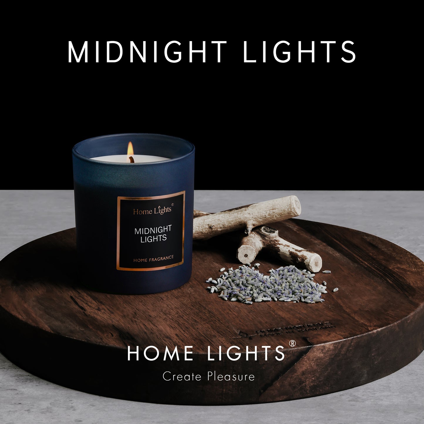 Home Lights Natural Soy Wax Luxury Scented Candle 215g - Up to 35 hours burn time