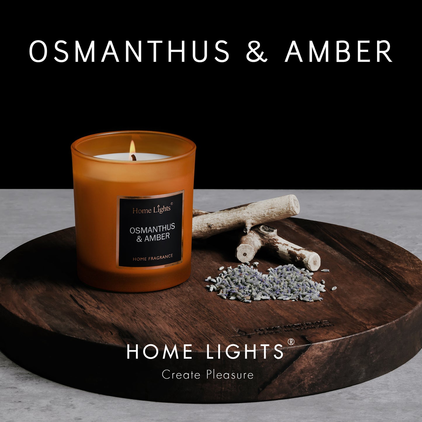 Home Lights Natural Soy Wax Luxury Scented Candle 215g - Up to 35 hours burn time