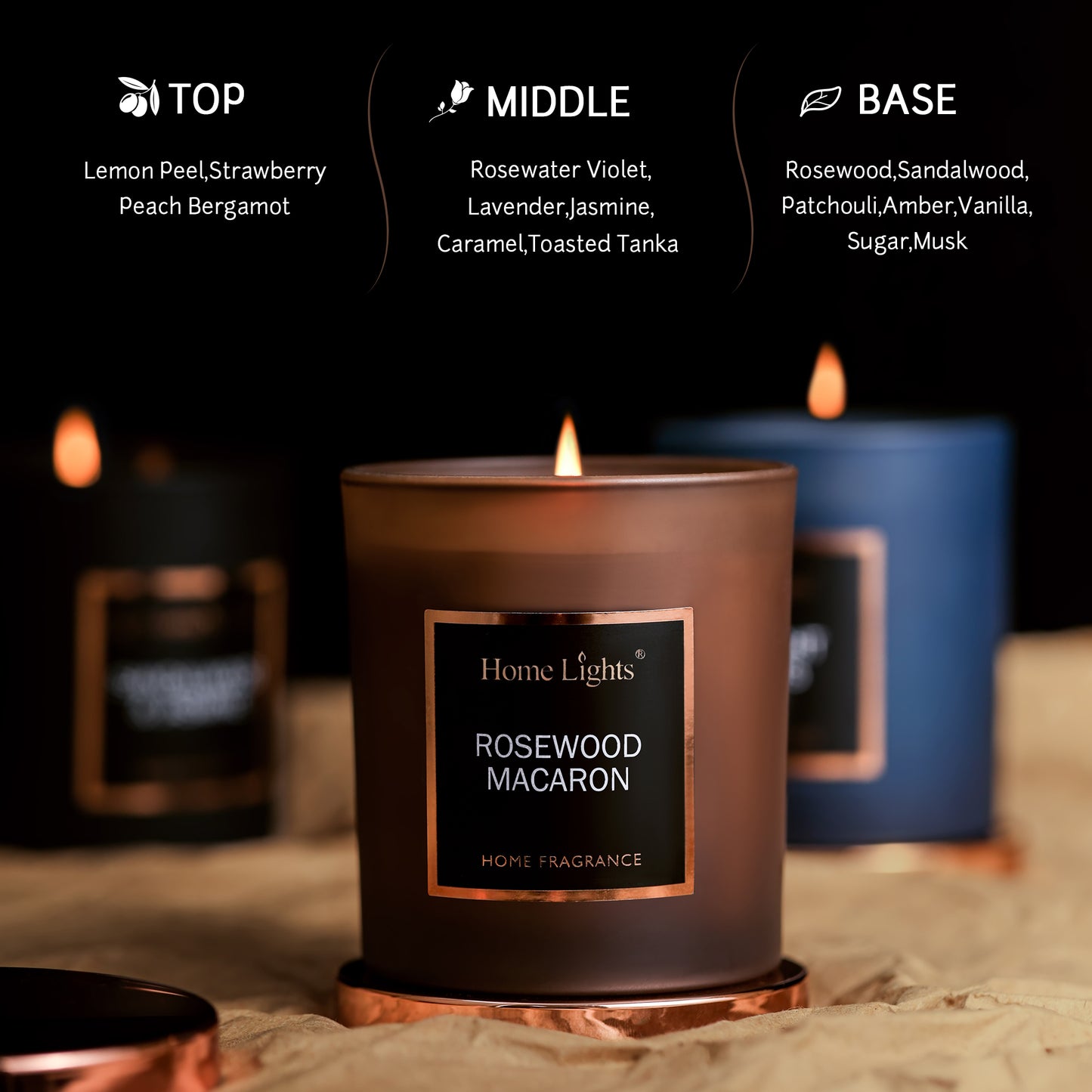 Home Lights Natural Soy Wax Luxury Scented Candle 215g - Up to 35 hours burn time