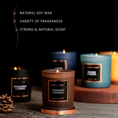 Home Lights Natural Soy Wax Luxury Scented Candle 215g - Up to 35 hours burn time