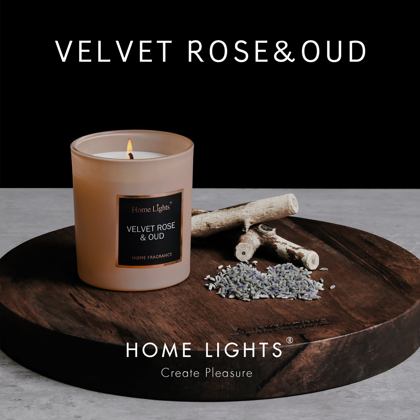 Home Lights Natural Soy Wax Luxury Scented Candle 215g - Up to 35 hours burn time