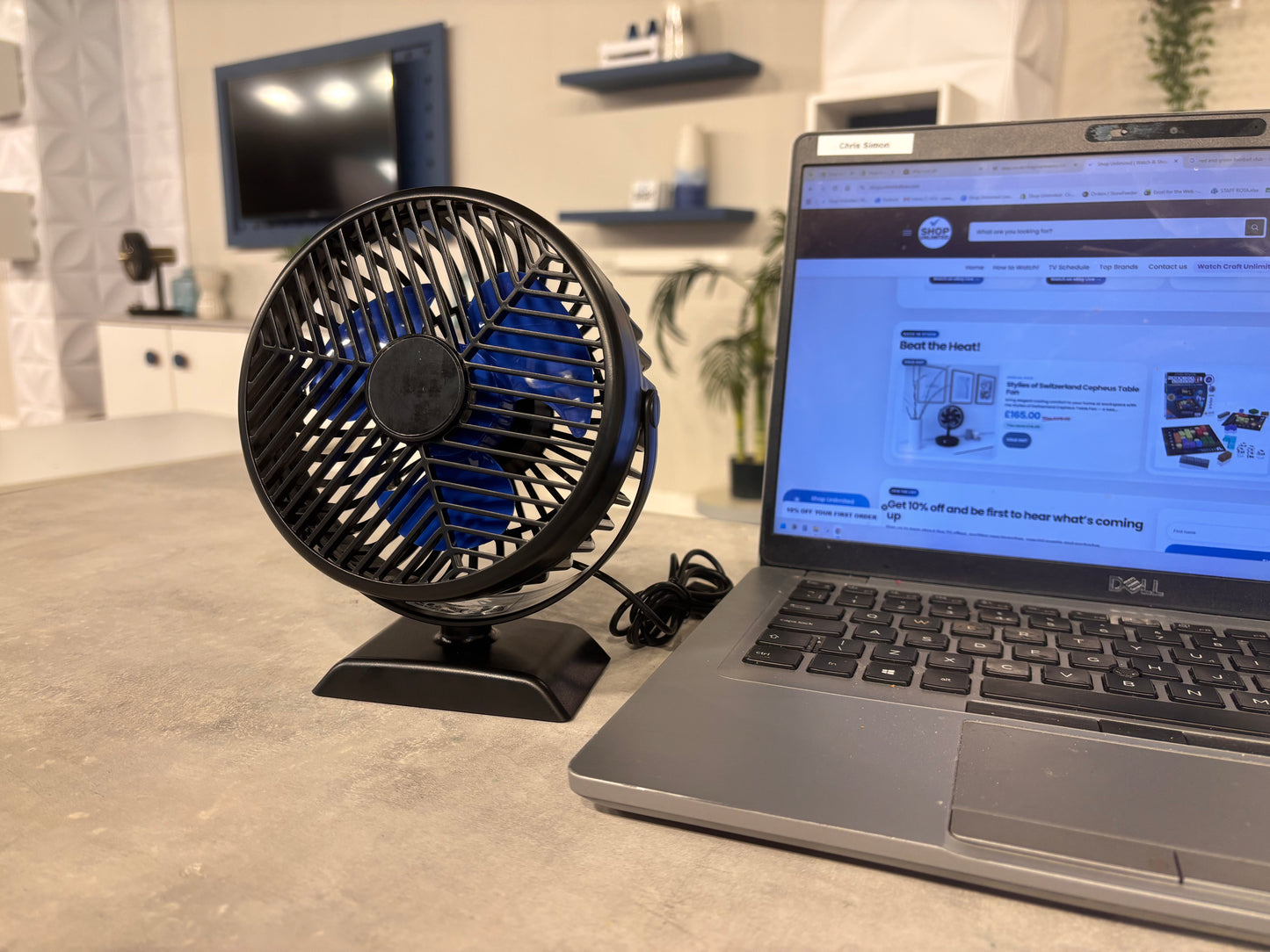 USB Desktop Fan - Black - 3 Speeds