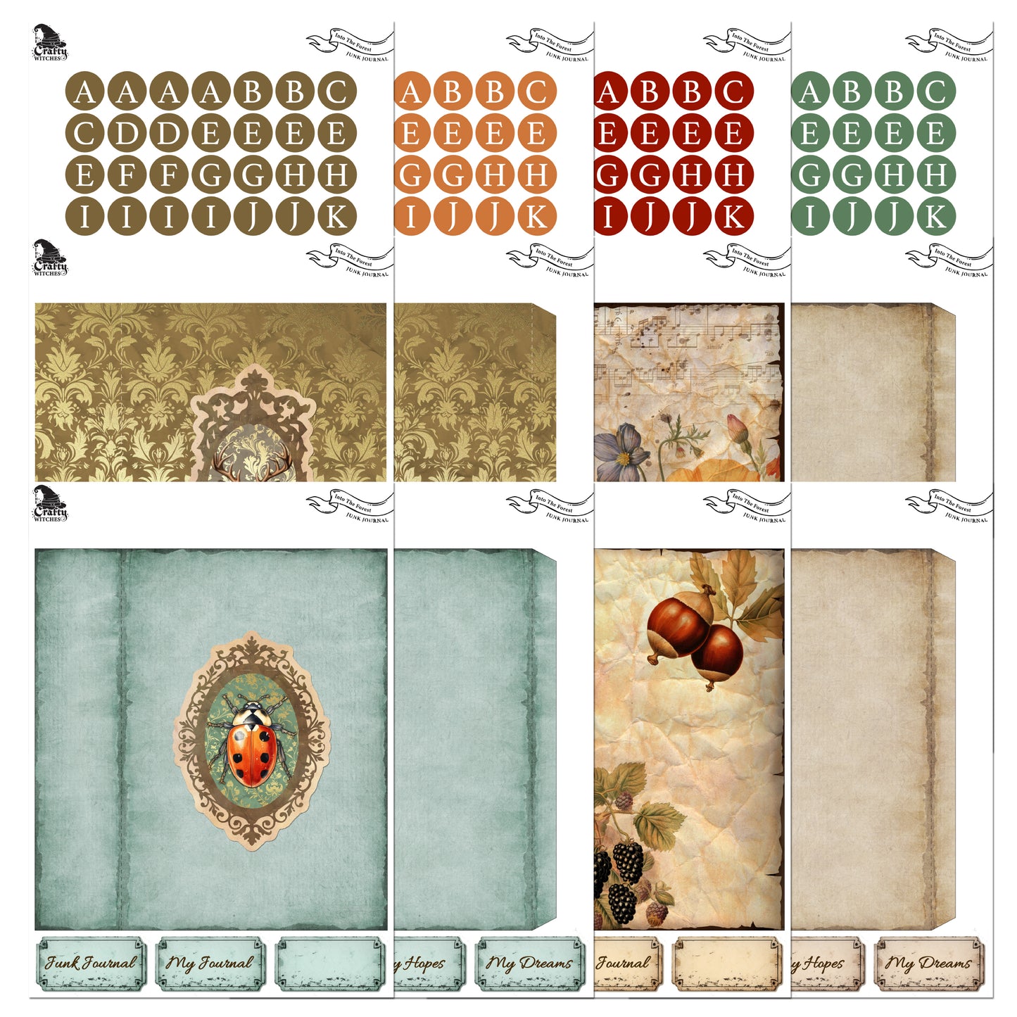 The Crafty Witches Into the Forest Junk Journal Digital Collection