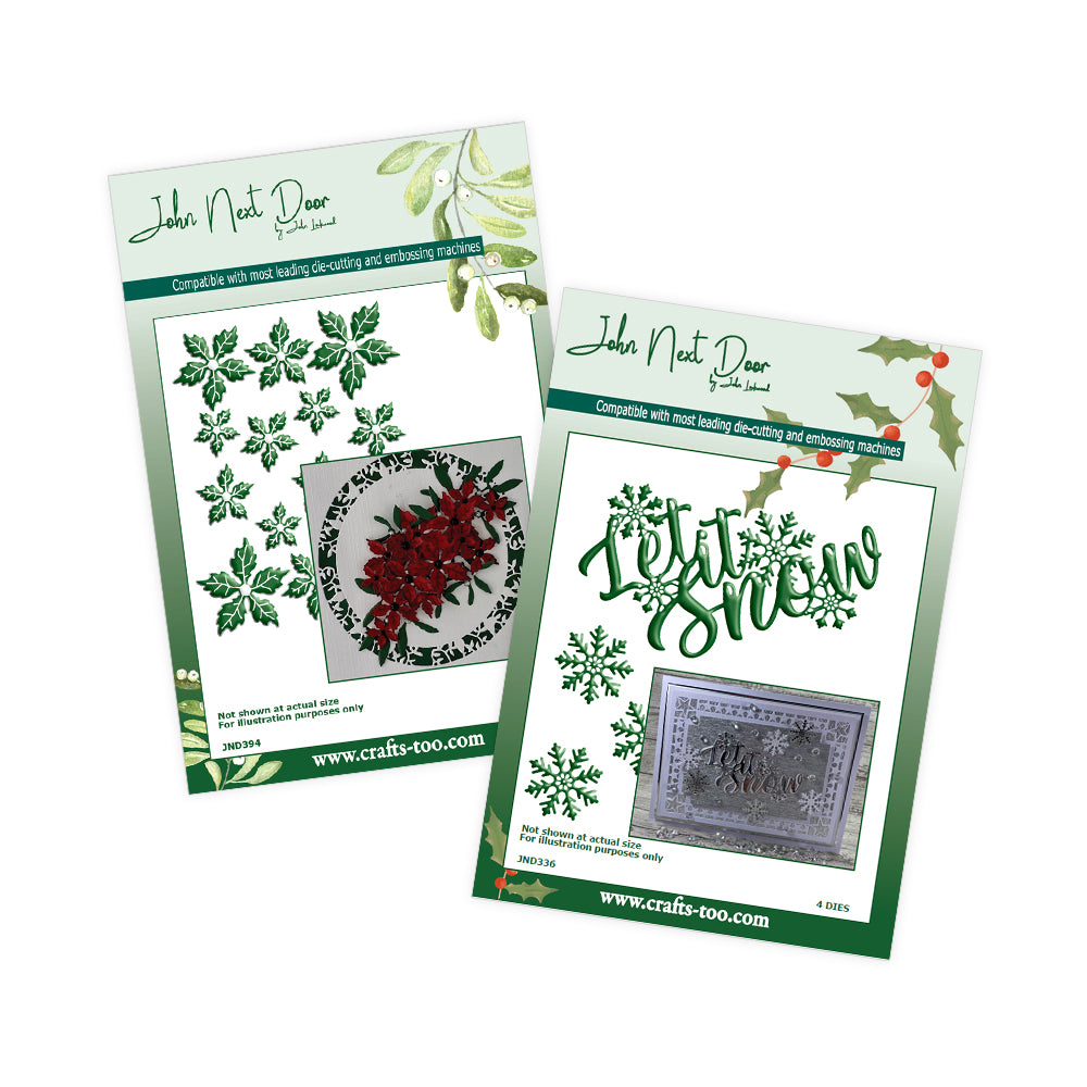 NEW! John Next Door - Ink It Poinsettia & Let It Snow die sets - Half Price