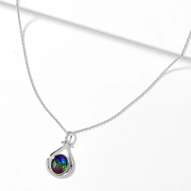 Canadian Ammolite Gems by Kenneth Bradley ‘Jackie’ Oval Pendant