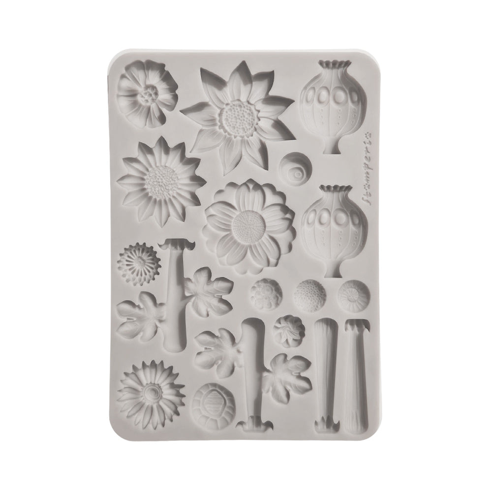 Stamperia Furry Friends 2 Flowers A5 Silicone Mould