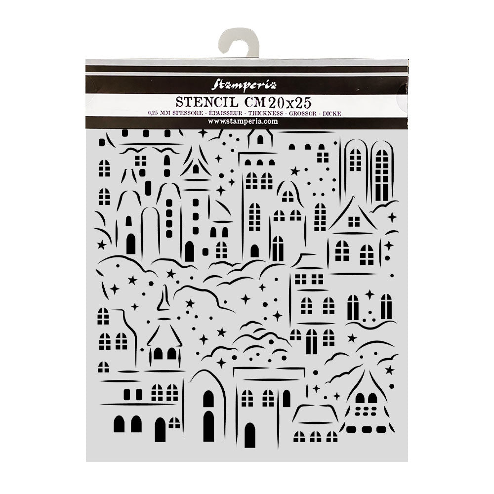 Stamperia Winter Magic Christmas Village 20x25cm Stencil