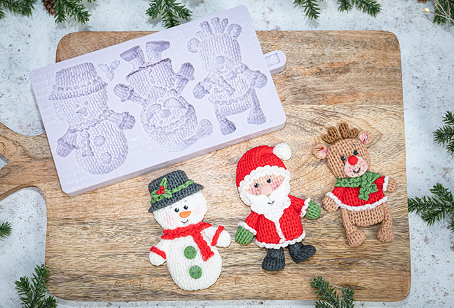 Karen Davies Sugarcraft Knitted Christmas Silicone Mould