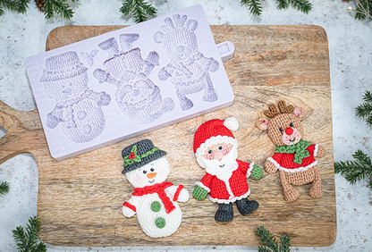 Karen Davies Sugarcraft Knitted Christmas Silicone Mould