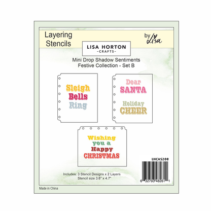 Lisa Horton Crafts Mini Drop Shadow Sentiments - Festive Collection - Set A and Set B