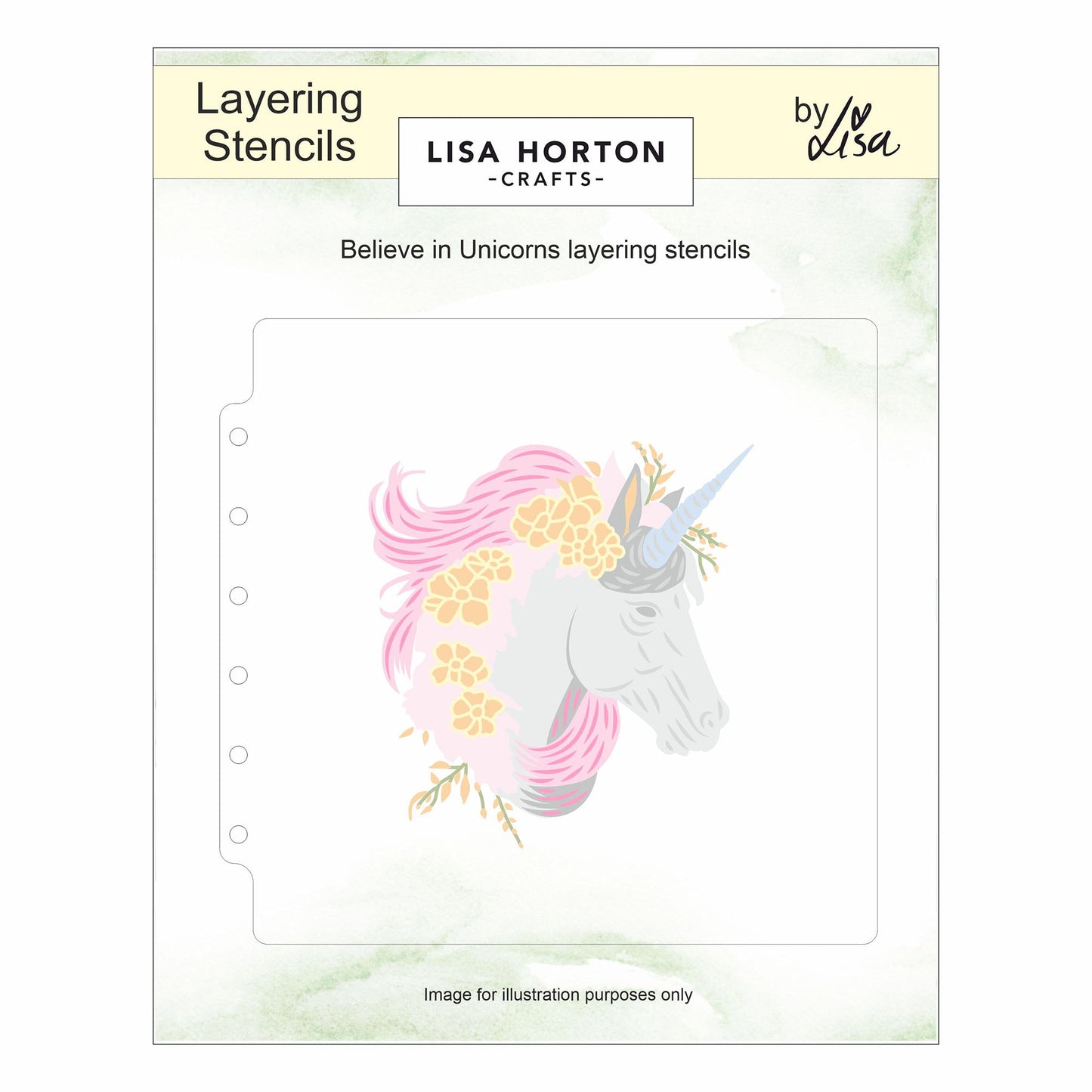 Lisa Horton Crafts Believe In Unicorns 6" x 6" Layering Stencils