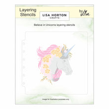 Lisa Horton Crafts Believe In Unicorns 6" x 6" Layering Stencils