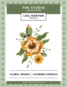 Lisa Horton Crafts Floral Wishes 5" x 7" Layering Stencil - 7 Layers