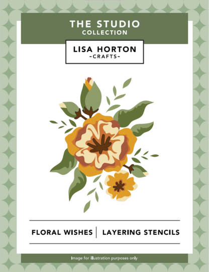 Lisa Horton Crafts Floral Wishes 5" x 7" Layering Stencil - 7 Layers