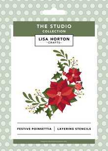 Lisa Horton Crafts Festive Poinsettia 5" x 7" Layering Stencils