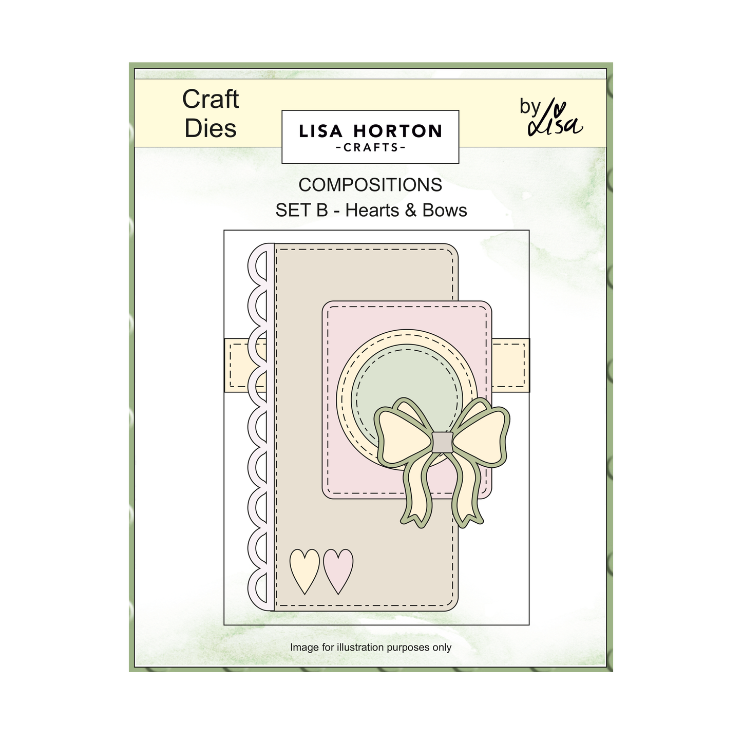 Lisa Horton Crafts Composition Layout Dies - Set B (Hearts and Bows)