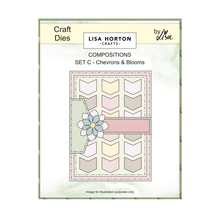 Lisa Horton Crafts Composition Layout Dies - Set C (Chevrons and Blooms)