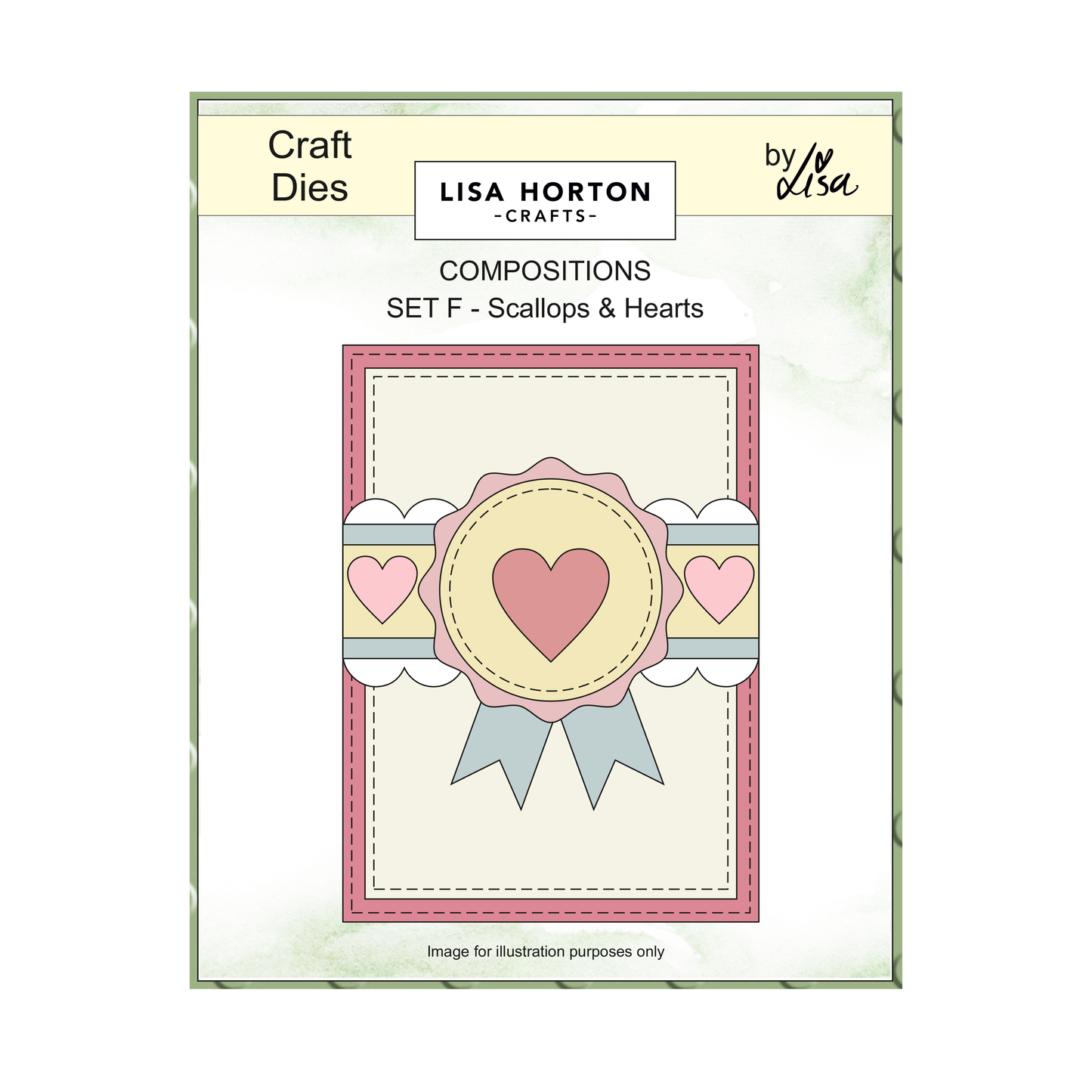 Lisa Horton Crafts Composition Layout Dies - Set F (Scallops and Hearts)