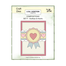 Lisa Horton Crafts Composition Layout Dies - Set F (Scallops and Hearts)