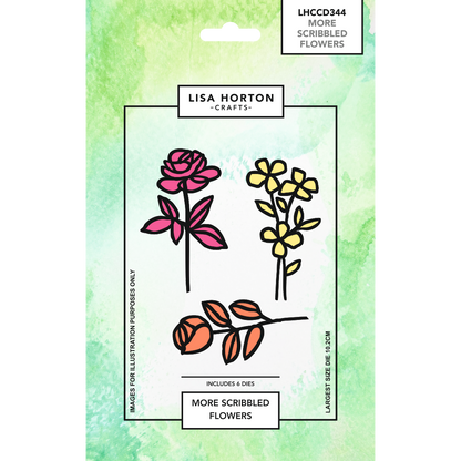 Lisa Horton Crafts More Scribbled Flowers Die Set – 6 Dies