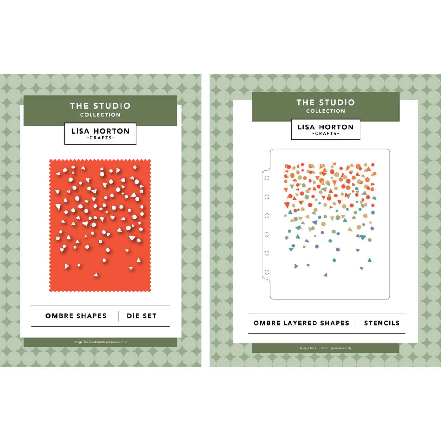 Lisa Horton Crafts The Studio Collection Ombré Shapes Layering Stencils & Die Set