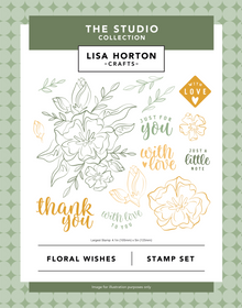Lisa Horton Crafts Floral Wishes Stamp Set - 14 Stamps