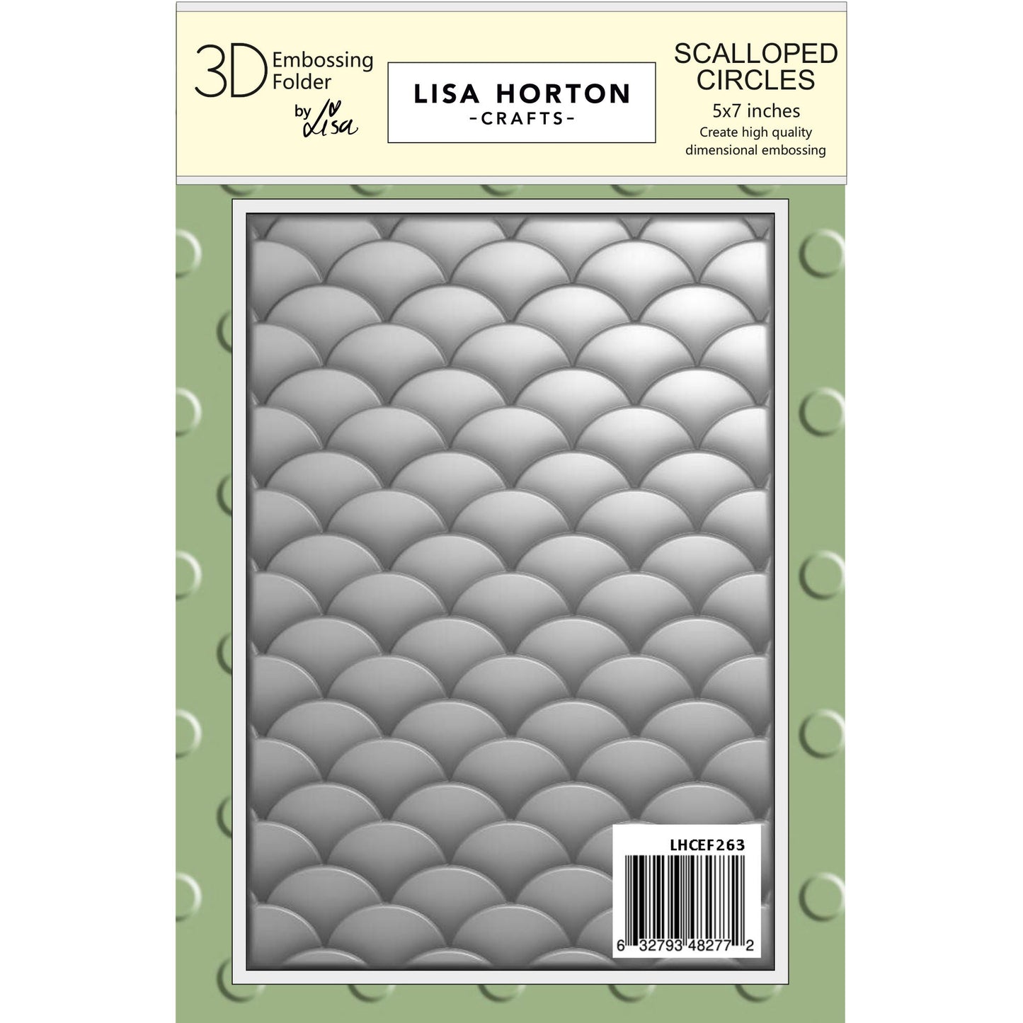 Lisa Horton Crafts Scalloped Circles 5" x 7 3D Embossing Folder