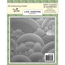 Lisa Horton Crafts Arty Clouds and Rainbows 6" x 6" 3D Embossing Folder