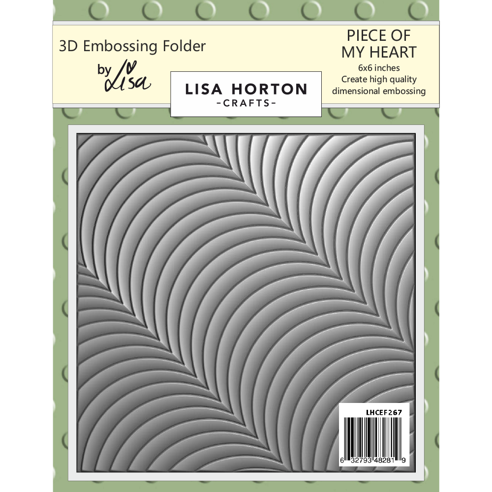 Lisa Horton Crafts Piece of My Heart 6" x 6" 3D Embossing Folder