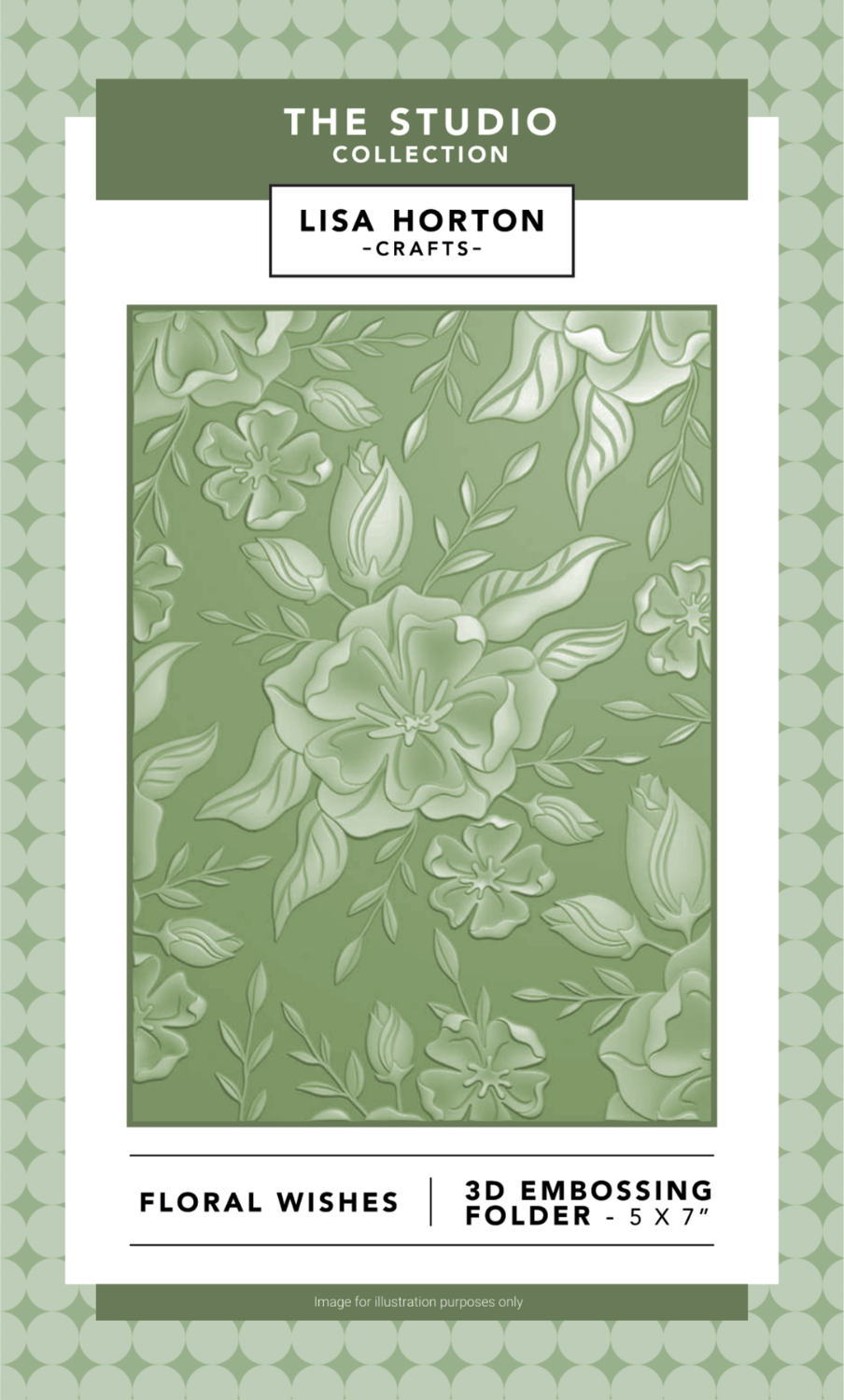 Lisa Horton Crafts Floral Wishes 5" x 7" 3D Embossing Folder